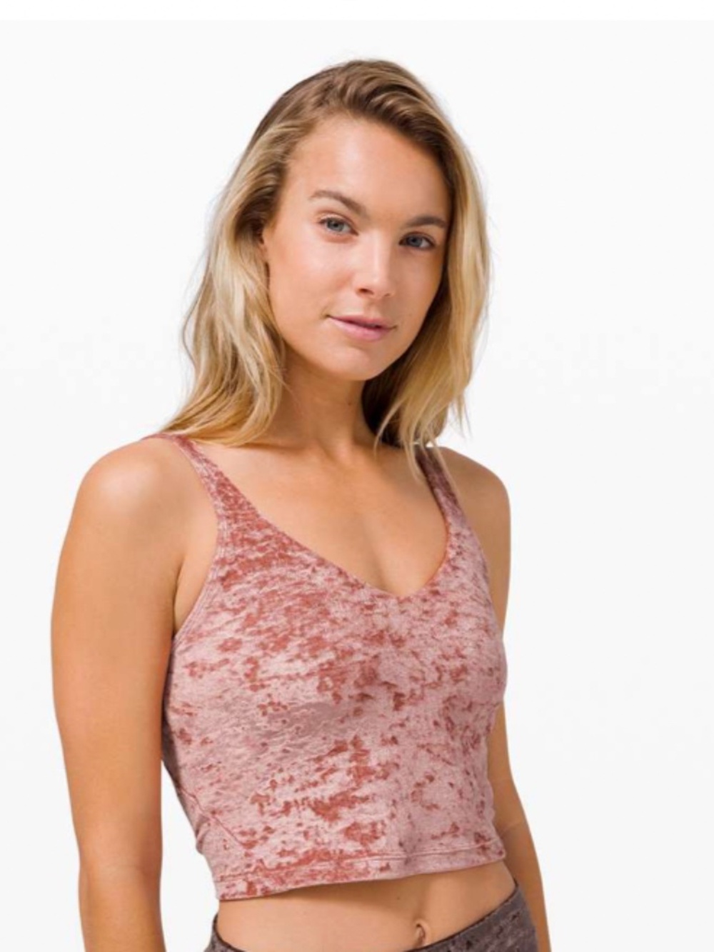 lululemon athletic align tank crushed Velvet Crop Sports Bra Top - Rose